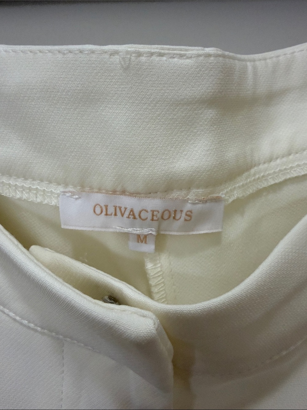 Olivaceous Wide-Leg Cream Trousers with Pleated Front - Picture 2 of 6